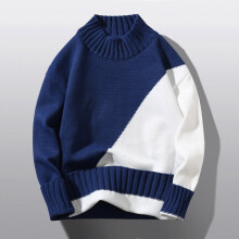 Autumn and Winter Men Turtleneck Pullover Sweater Block Thick and Warm Bottoming Shirt Male Clothes
