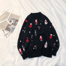 Year Sweater Couple Pullover Man Snowman Printing Harajuku O-neck Collar Loose Warmth Casual Outwear Man Sweater For Winter