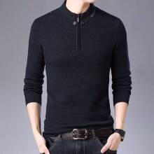Man qutumn Wool Zipper Loose Sweater Casual Pullovers Sweaters