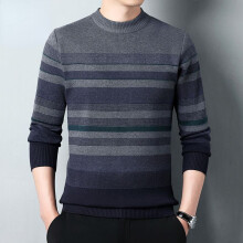Mens Stripe Harajuku Warm Knitted Pullover Vintage Winter and Autumn Sweater Male Long Sleeve Sweater Selling M49