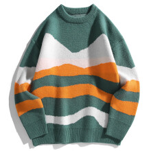 Youthful Striped Sweaters Men Autumn Oversize Mens Pullovers Harajuku Streetwear Male Clothing Couple Sweaters Man