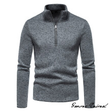 Autumn Mens Zipper Sweater Solid High Collar Sweatshirts Pullover Mens Jumpers Oversize Turtleneck Top S-3XL