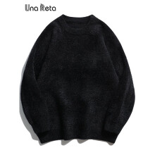 Sweater Men Winter Solid Pullover Knitted Long sleeve O-Neck Warm Harajuku Faux Mink Couple Sweater Women