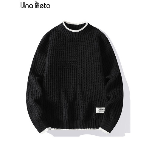Solid Sweater Men Harajuku Winter Mens Clothing Knitted Pullover Long Sleeve Pulls Sweaters
