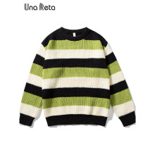 Mens Sweater Streetwear Autumn Winter Hip Hop Stripe Couples Knitted Pullover Harajuku Long Sleeve Sweaters
