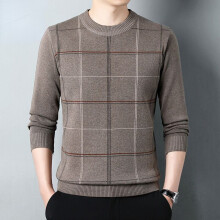 High Thick Warm Casual Winter and Autumn Plaid Knitted Pullover Men Wear Long Sleeve Sweaters Male Fashions M35