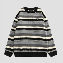 Autumn Knitted Striped Vintage Sweater Men Clothes Pullover Men Sweater Casual Men High Street Sweater Knit Arrivals