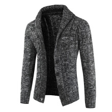 Cardigan Sweater Men Thick Slim Fit Sweater Coat Jumpers Knitwear High Autumn Style Casual Mens Sweaters
