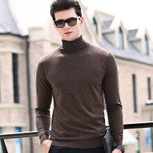 Autumn Winter Mens Turtleneck Sweater Thin Knitted Sweater for Male Pure Tops Business Turtleneck