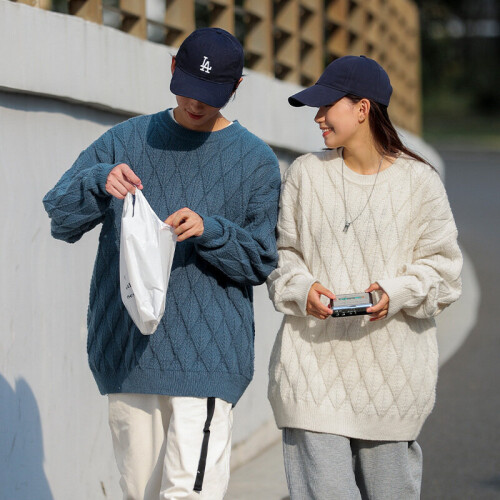 Winter Mens Warm Knitted Sweaters Men Pullover Vintage Harajuku Knitted Pullover Male Solid Couples Wool Sweaters 1
