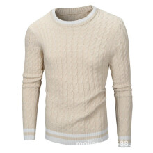 Mens Knit Sweater Casual Crew Neck Colorblock Sweater