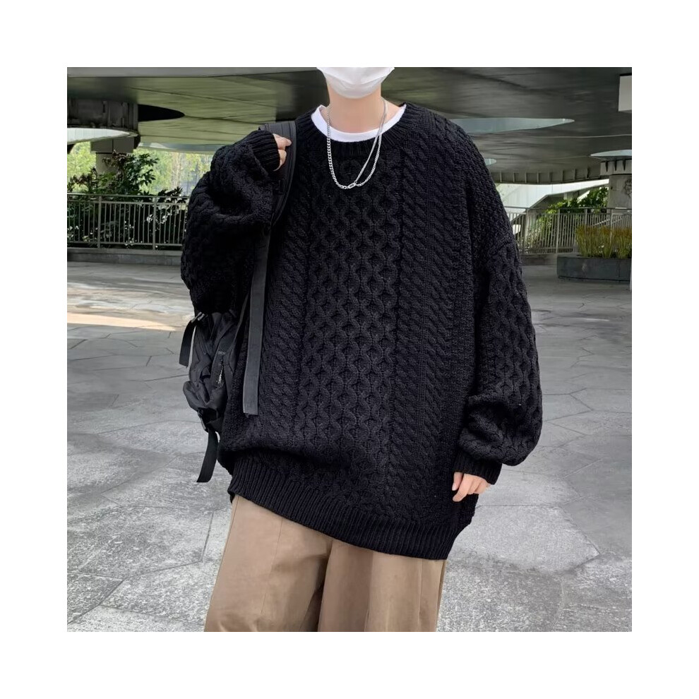 Autumn And Winter Japanese Retro Knitted Sweater Men Washed Thick Pullover Loose Casual Knitwear Coat-image-OPC-PBWNMDY-NEW