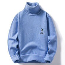Q&Z Mens Knitted Turtleneck Sweater Vintage Embroidery Pullovers Autumn Sweater Jumpper Solid Casual Tops