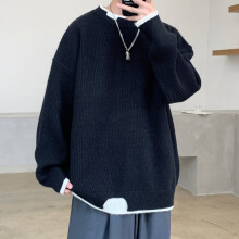 Autumn Winter Mens Solid Sweater Tops Male Loose Round Neck Jumpers Men Student Long Sleeve Knit Tops A398