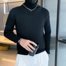 Solid Turtleneck Sweater Men Slim Casual Knitted Pullovers Long Sleeve Warm Knit tops street wear social men clothing
