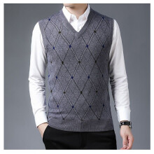 Sweater for Mens Pullover Vest Slim Fit Jumpers Knitting Plaid Autumn Style Casual Men Clothes Z38