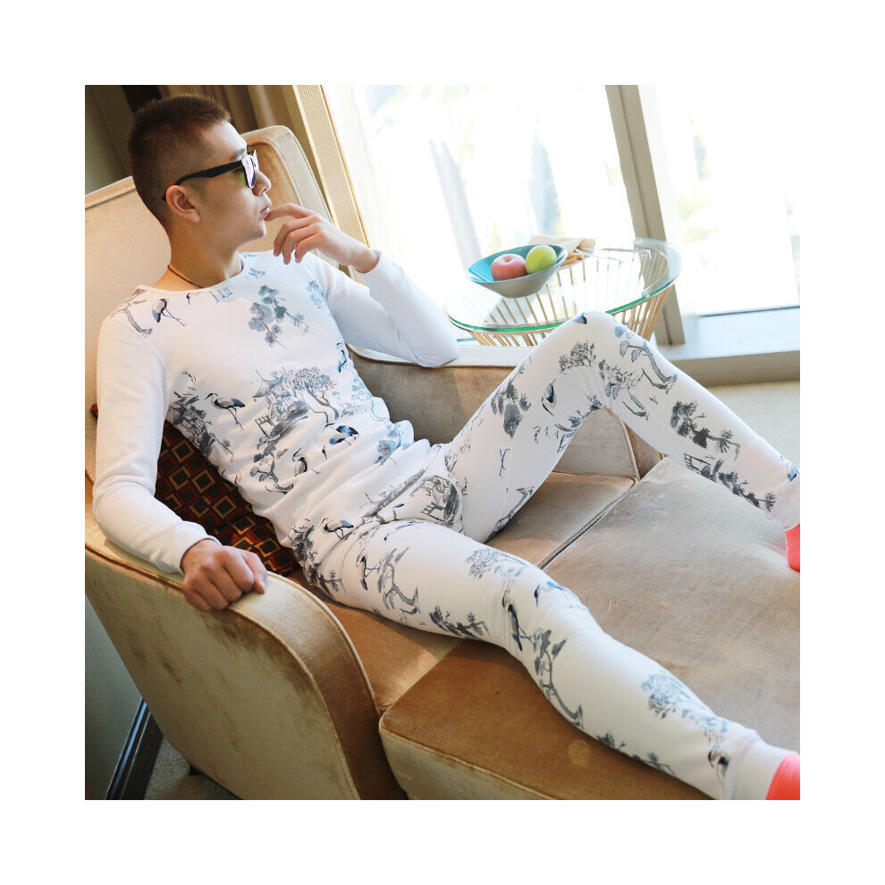 Winter Men Long Johns Sets Velvet Thick Keep Warm Tops and Trousers Fleece  Thermal Underwear Wool Clothing Male Thermal Suit