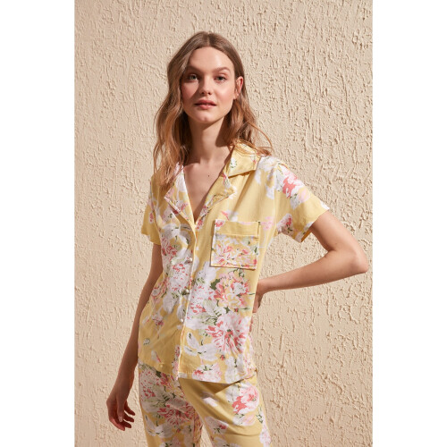 Flower Patterned Knitted Pajama set THMSS20PT0063 1