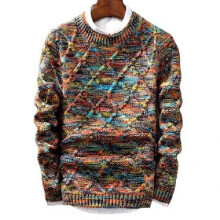 Winter O-Neck Sweater Mens Sweater Mens Thickened Knitwear Mens Slim Fit Sweater Undercoat