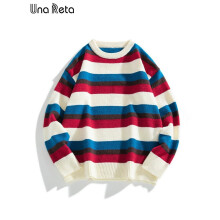 Stripe Sweater Men Harajuku Winter Mens Clothing Knitted Pullover Long Sleeve Pulls Oversized Sweaters