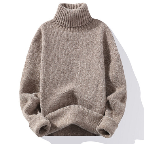 Mens Sweater Solid Turtleneck Sweater Men Knitted Pullovers Winter Mens Knitted Sweater Causal Pullovers Man Clothes 2