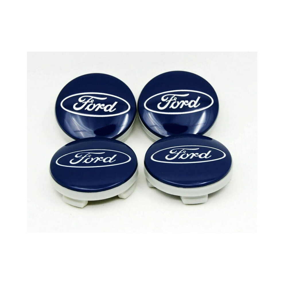 Newjass 4X Ford 54Mm Wheel Hub Centre Caps Badges Mondeo Fiesta, Galaxy, Kuga Blue
