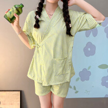Cotton Pajamas Women Summer Short Sleeve Kimono Two Piece Sweet Japanese Homewear Pajamas Set Casual Loose Womens Pajamas