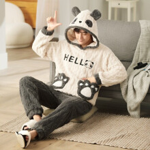 7 Style Warm Thick Flannel Plush Winter Couple Pajama Sets Long Sleeve Female Male Pyjamas Lover Clothing Sweet Cartoon Hoodies