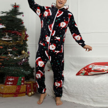 Mens Onesies With Butt Flap For Adults Sleepwear Romper Christmas Family Pajamas Xmas Pyjama Long Nighties Coverall For Homme