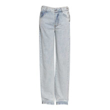 Individuality Denim Straight Wide Leg Pants For Women High Waist Casual Jeans Female Clothing Spring