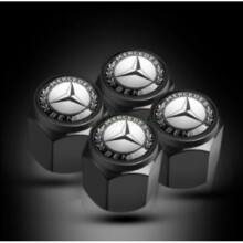 4 x Benz Black Car Wheel Tyre Valve Dust Caps Covers A B C E AMG CLASS