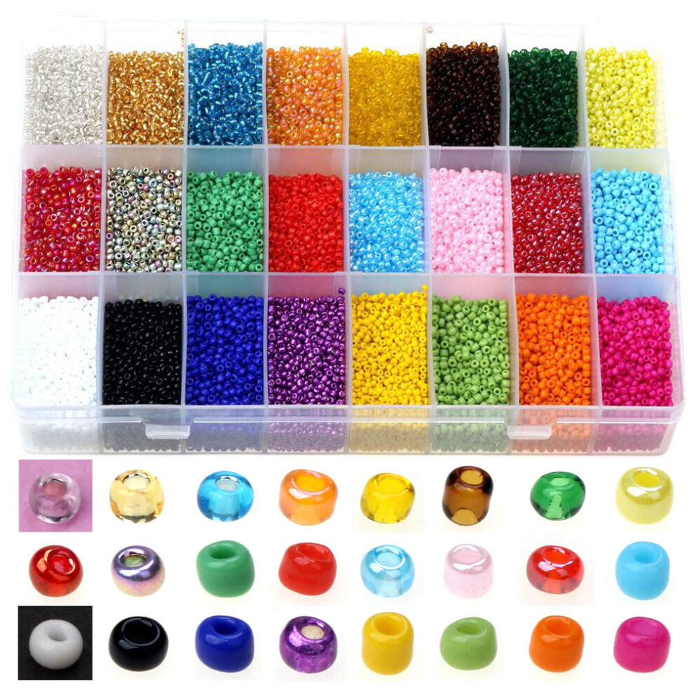480G 2mm Jewelry Making Kit 24 Colors Mini Seed Beads Set DIY Necklace Bracelet Earrings Jewelry Making Small Craft Beads