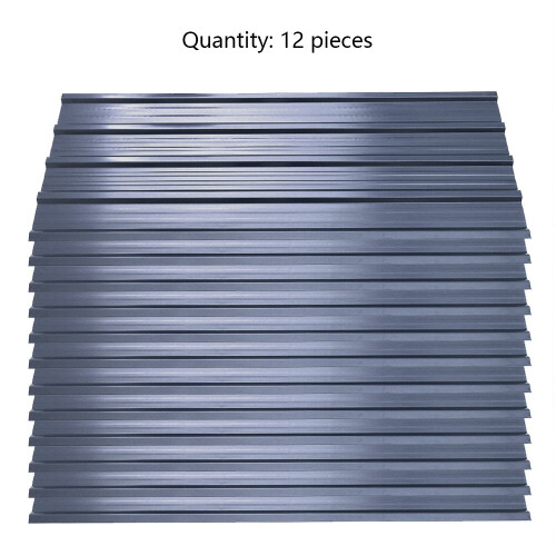 Living And Home (Anthracite) Set of 12 Steel Corrugated Roofing Sheet T 0.27mm 115cm L x 45cm W