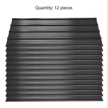 (Black) Set of 12 Steel Corrugated Roofing Sheet T 0.27mm 115cm L x 45cm W