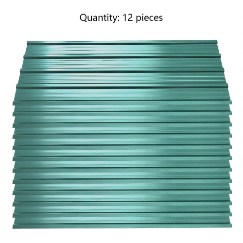 Living And Home (Dark Green) Set of 12 Steel Corrugated Roofing Sheet T 0.27mm 115cm L x 45cm W