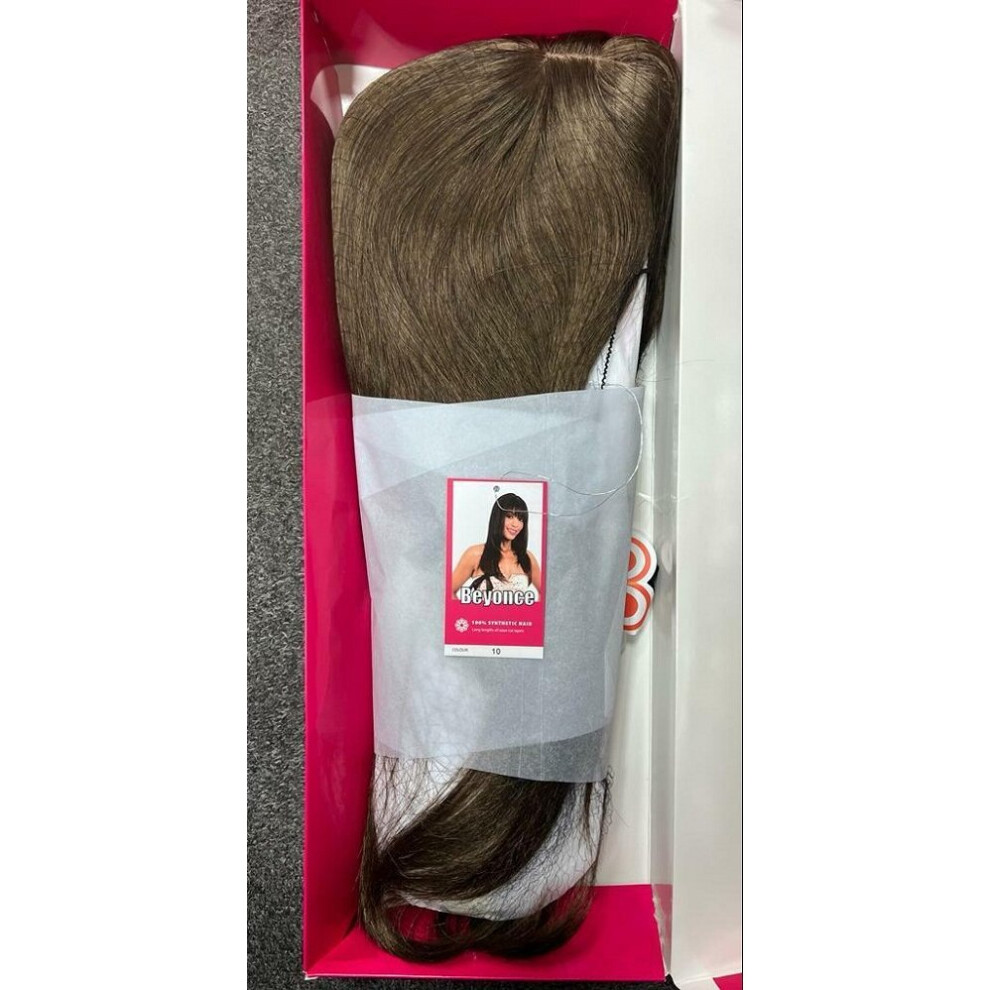 (10 Light Brown)Sleek Synthetic Hair Wig Beyonce