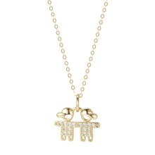 Hot 925s Sterling Silver little boy diamond inlaid pendant collarbone chain rose necklace couple holiday