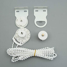 Heavy Duty 35mm Roller Blind Brackets with Metal Brackets, Bead Chain, Plastic Rolling Blind Replacement Repair Kit for Window Treatments(white)