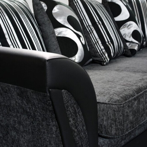 (Black/Grey, Corner(2C2)) Shannon Corner (2C2) and 3+2 Seater Sofa 1