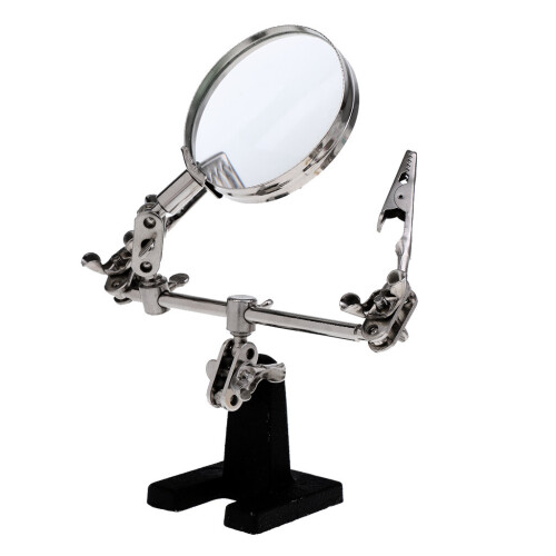 Third Hand Soldering Solder Iron Stand Holder Magnifier Helping Tool 2.5X 1