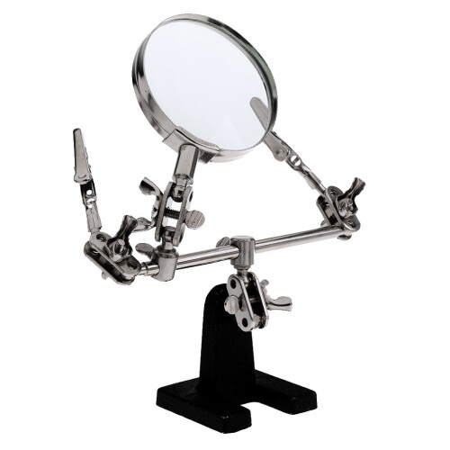 Third Hand Soldering Solder Iron Stand Holder Magnifier Helping Tool 2.5X 2