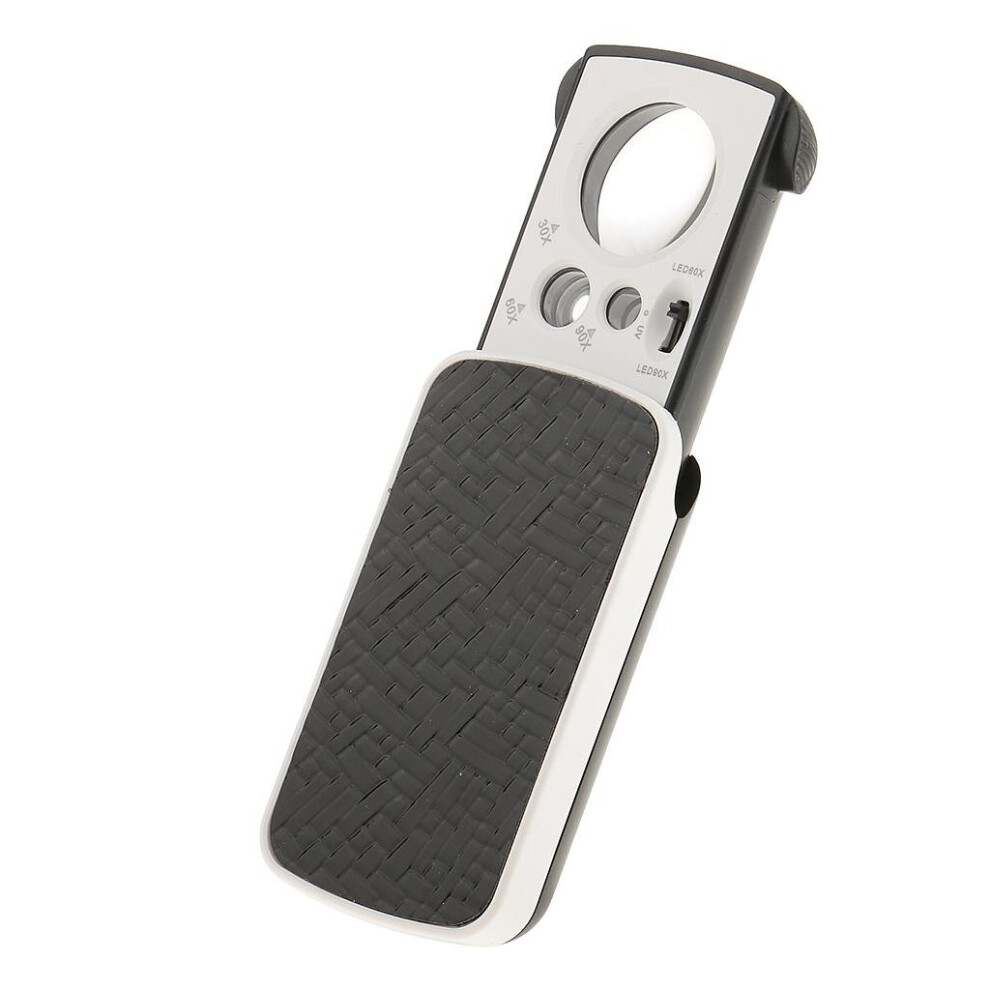 LED Illuminated Slide Out Magnifier 30x 60x Loupe Loupe Jewelry