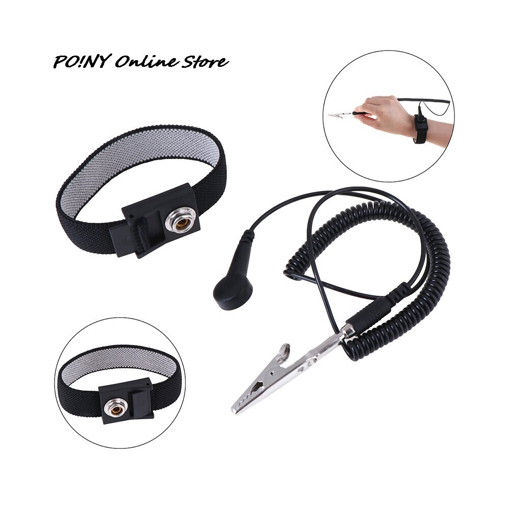 Anti Static Bracelet Electrostatic Cordless Wireless Adjustable Esd Discharge Cable Wrist Band Strap Hand With Spare Wristband 885487030357