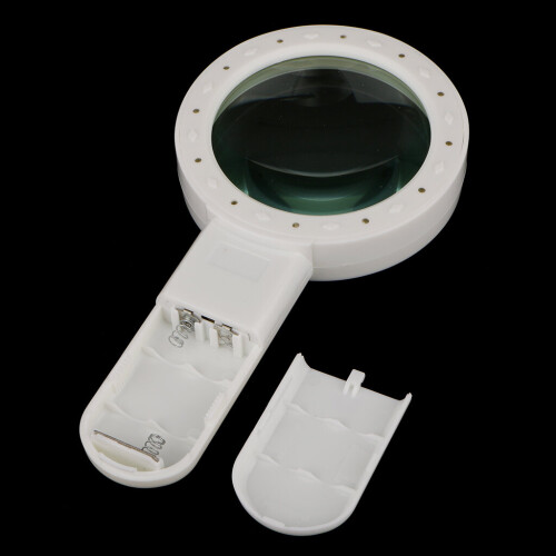 80mm 12-LED Handheld Lighted 10X Magnifying Glass Identify Tool 2