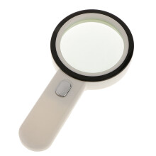 80mm 12-LED Handheld Lighted 10X Magnifying Glass Identify Tool