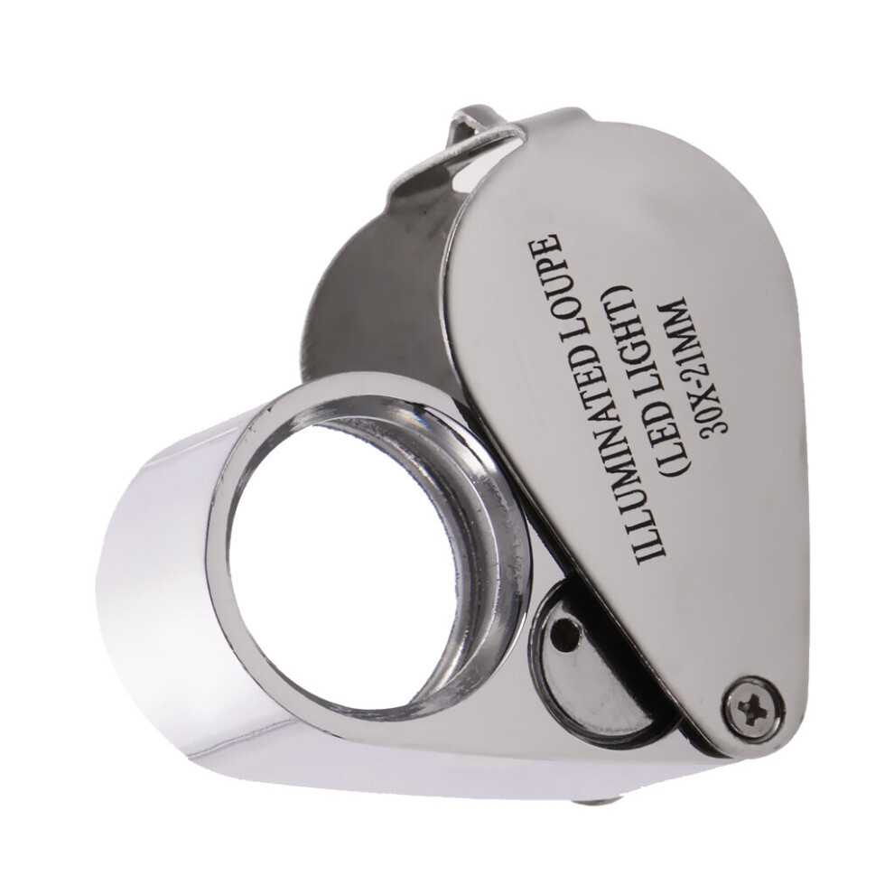 Foldable 30X Glass Magnifying Magnifier Jeweler Eye Jewelry Loupe Portable Mini Jewelry Loupe for Jewellery Coins Stamps