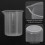Kitchen Lab Graduated Beaker Clear Plastic Measuring Cup Thicken with Cap Measuring Jug 200mL 2pcs 5
