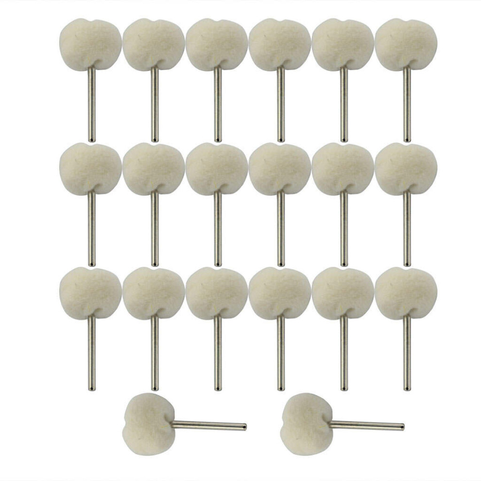 20Pcs Wool Polishing Buffing Wheels Fits Accessory Rotary Tool 885487046884