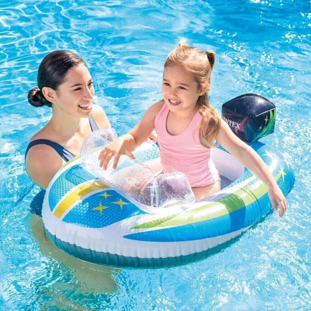 (Speed Boat) Intex Kids Inflatable Swimming Pool Water Set