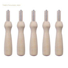 5pcs Useful Poking Felting Needles Solid Wooden Handle Holder with Felting Needles Felted Animal Needle Felting Supplies
